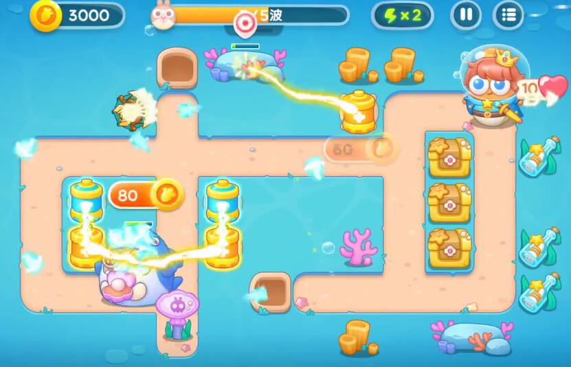 《保卫萝卜4》海的闺女61关炮塔怎么布局 海的闺女第61关图文通关攻略